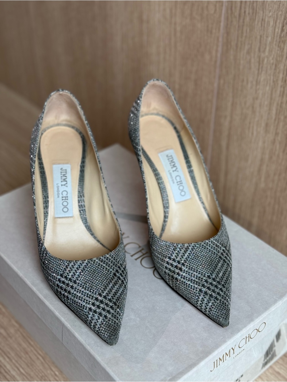 Jimmy Choo Silver Pointed-Toe Pumps